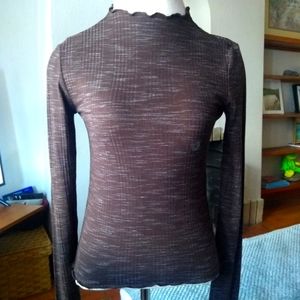 Aeropostale Heather Brown Tight Stretch Fit Top S